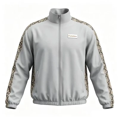Men’s Stand-Collar Track Jacket With Side Stripe Tape factory
